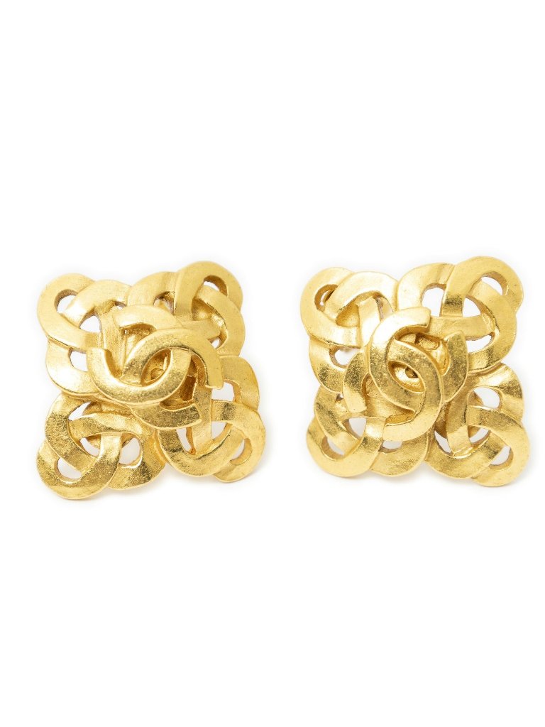 Chanel Cc Twisted Diamond Earring